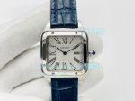 Swiss Replica Cartier Santos Dumont Blue Leather Watch For Men and Ladies